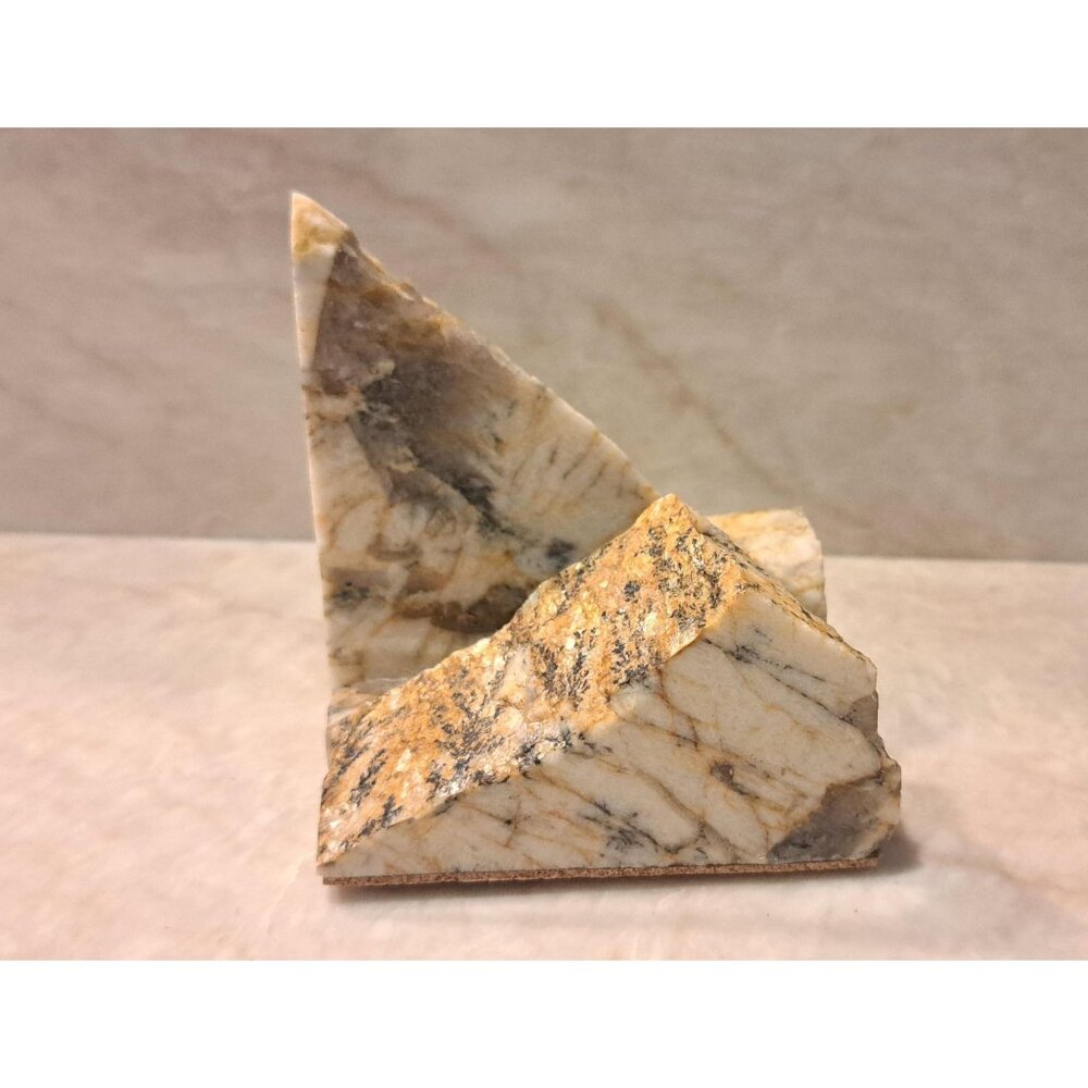 Natural Stone Business Card Holder- Alaska White Granite